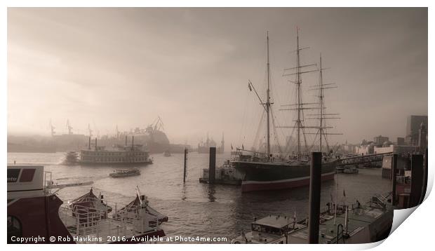Hamburg Dock Vista  Print by Rob Hawkins
