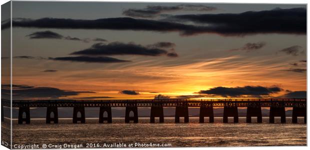 Sunset over the Tay - Dundee Scotland Canvas Print by Craig Doogan