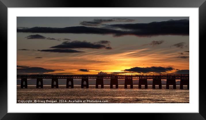 Sunset over the Tay - Dundee Scotland Framed Mounted Print by Craig Doogan