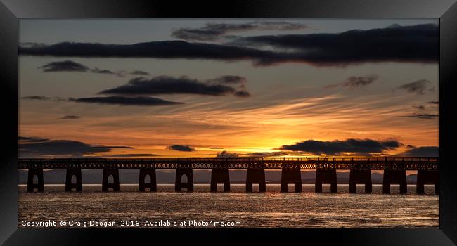 Sunset over the Tay - Dundee Scotland Framed Print by Craig Doogan