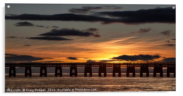 Sunset over the Tay - Dundee Scotland Acrylic by Craig Doogan