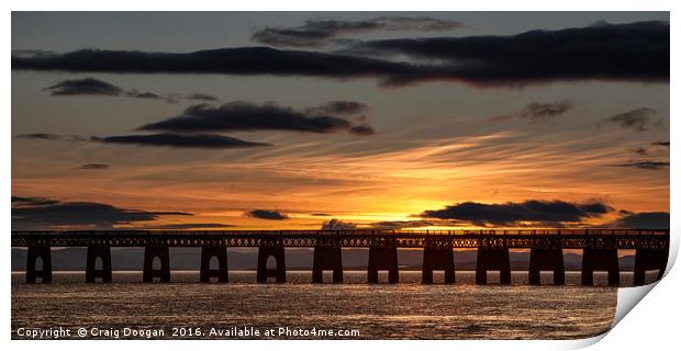 Sunset over the Tay - Dundee Scotland Print by Craig Doogan