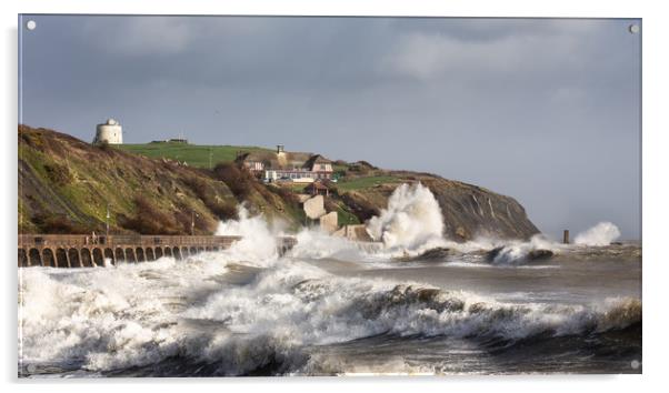 Folkestone and Storm Imogen  Acrylic by Ian Hufton