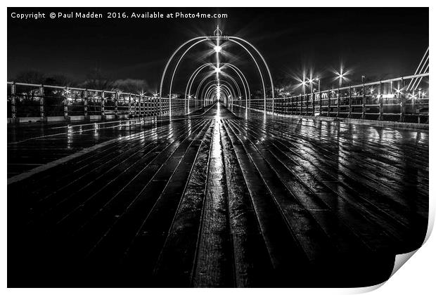 Southport Pier in the night Print by Paul Madden