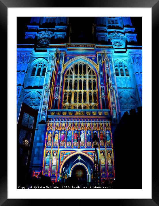 Westminster Cathedral, London Lumiere, Jan 2016 Framed Mounted Print by Peter Schneiter