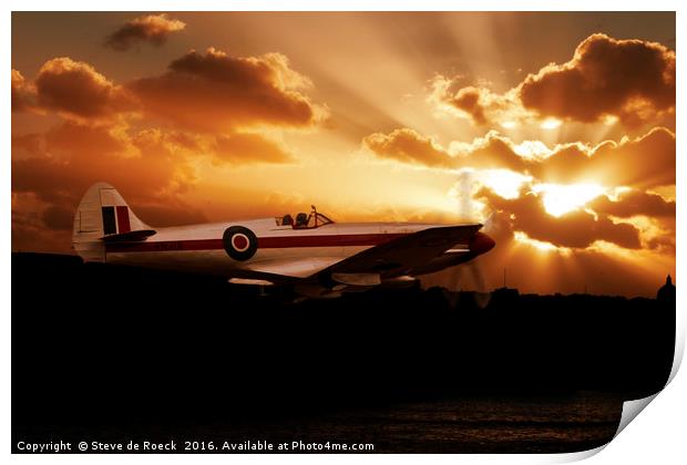 Spitfire Dawn Print by Steve de Roeck