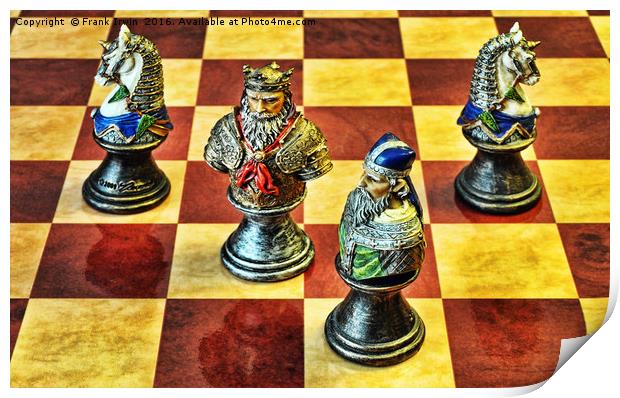 Medieval chess pieces Print by Frank Irwin