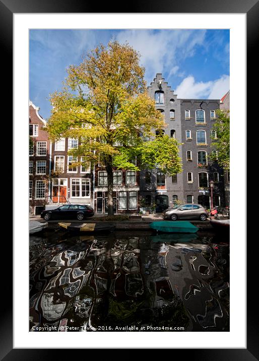 Amsterdam architectural reflections. Framed Mounted Print by Peter Towle