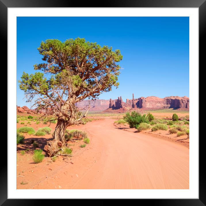 Monument Valley – Valley Drive Framed Mounted Print by Melanie Viola