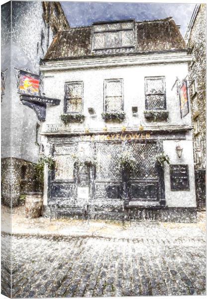 The Mayflower Pub London Snow Canvas Print by David Pyatt