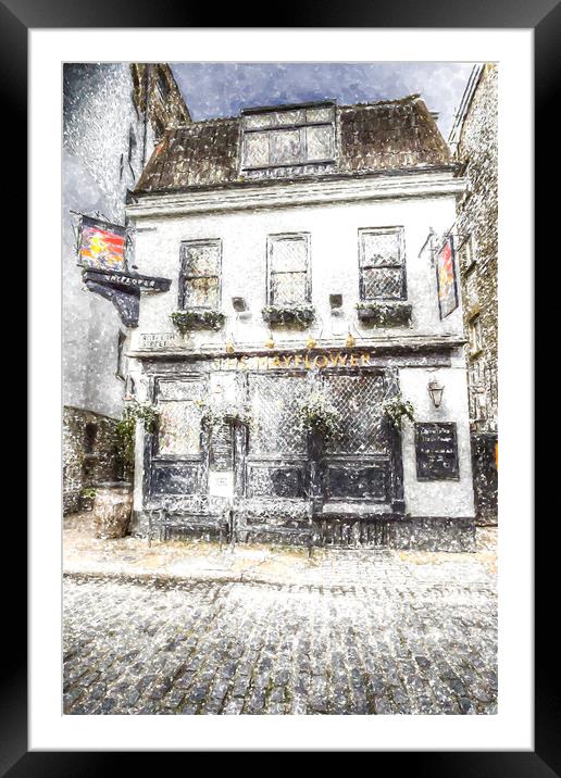 The Mayflower Pub London Snow Framed Mounted Print by David Pyatt