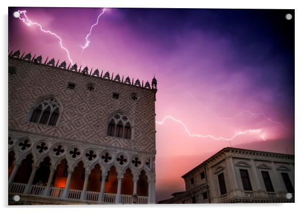 VENICE Thunderstorm over Doge's Palace Acrylic by Melanie Viola