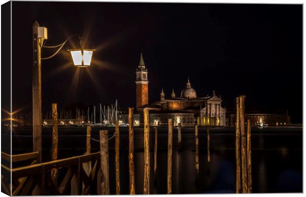 VENICE San Giorgio Maggiore at Night Canvas Print by Melanie Viola