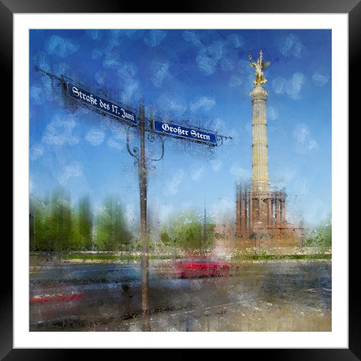 City-Art Berlin Victory Column Framed Mounted Print by Melanie Viola