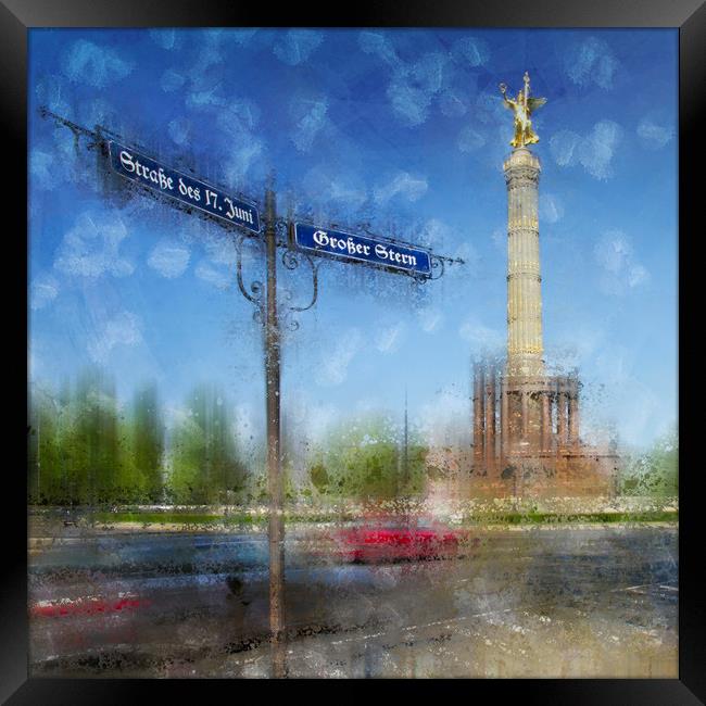 City-Art Berlin Victory Column Framed Print by Melanie Viola