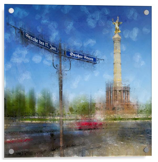 City-Art Berlin Victory Column Acrylic by Melanie Viola