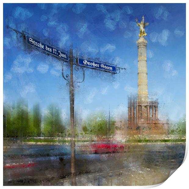 City-Art Berlin Victory Column Print by Melanie Viola