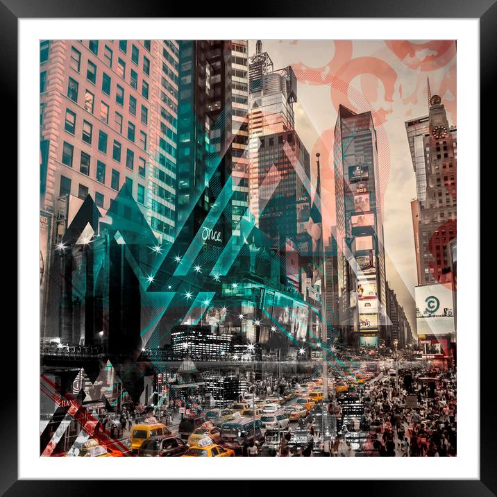 New York City Geometric Mix No. 4 Framed Mounted Print by Melanie Viola