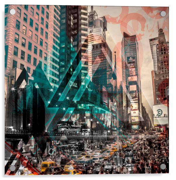 New York City Geometric Mix No. 4 Acrylic by Melanie Viola