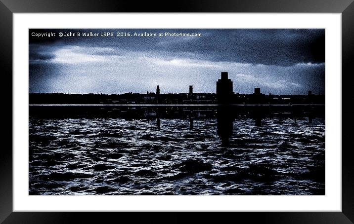 Rough Waters on the River Mersey Framed Mounted Print by John B Walker LRPS