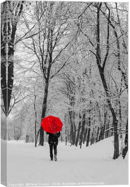 Walking in the snow Canvas Print by Pavel Ivanov