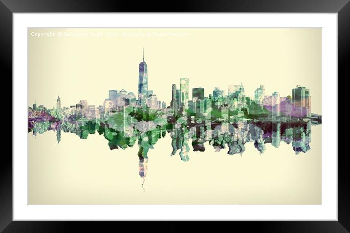Manhattan skyline Framed Mounted Print by Sebastien Coell
