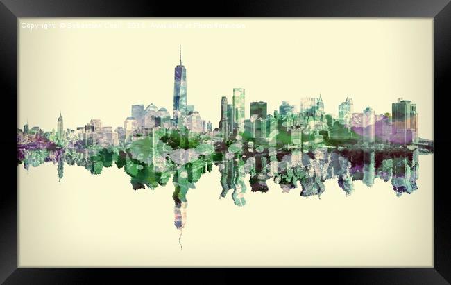 Manhattan skyline Framed Print by Sebastien Coell