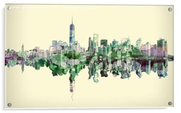 Manhattan skyline Acrylic by Sebastien Coell