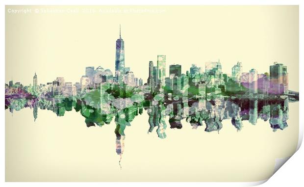 Manhattan skyline Print by Sebastien Coell