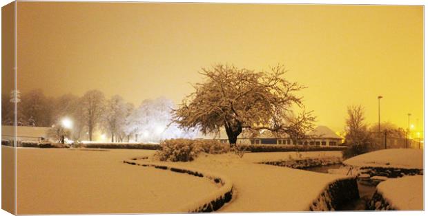 Snow in Strathaven Canvas Print by Jim Lockwood