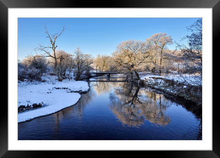 River Etherow in winter Framed Mounted Print by Andrew Kearton