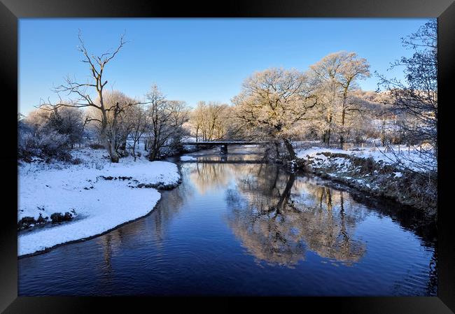 River Etherow in winter Framed Print by Andrew Kearton