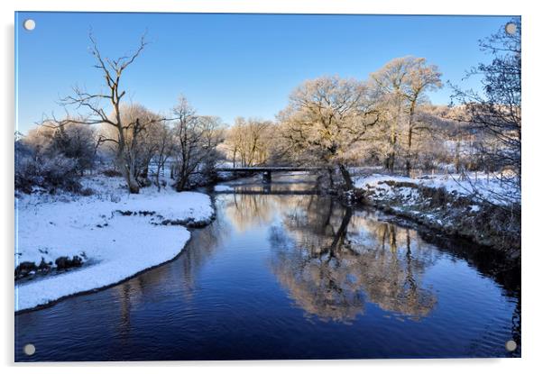River Etherow in winter Acrylic by Andrew Kearton