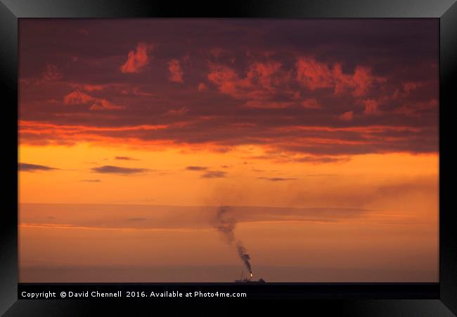 Flaming Skies Framed Print by David Chennell