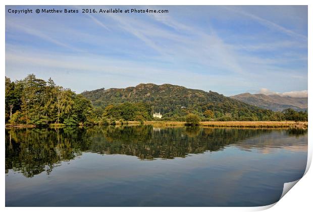 Windermere reflections Print by Matthew Bates