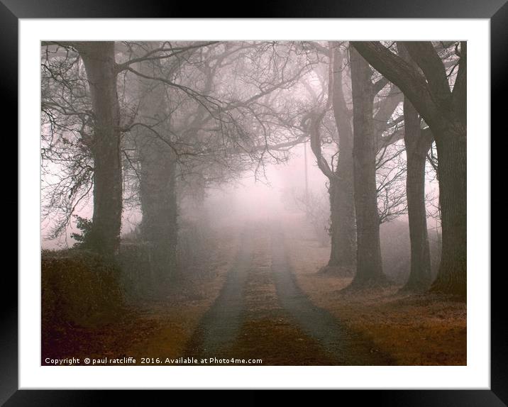 fog lane Framed Mounted Print by paul ratcliffe