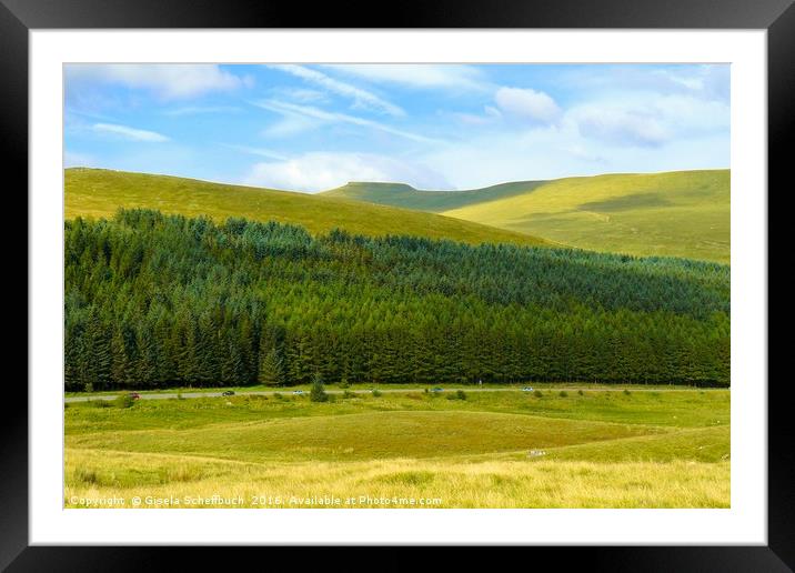 View to Pen y Fan Framed Mounted Print by Gisela Scheffbuch