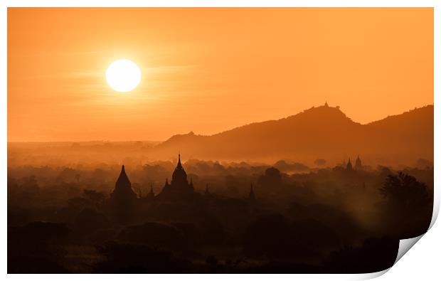 Bagan Sunrise Print by Johannes Valkama