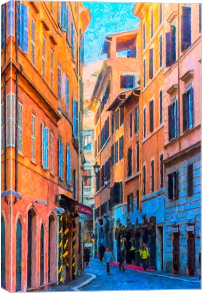 Rome Street Painting Canvas Print by Antony McAulay
