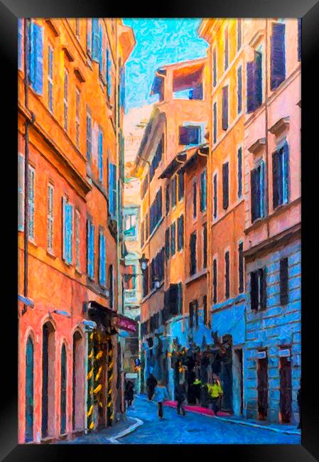 Rome Street Painting Framed Print by Antony McAulay