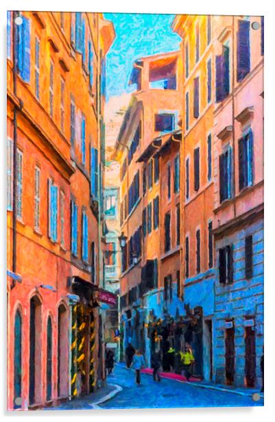 Rome Street Painting Acrylic by Antony McAulay