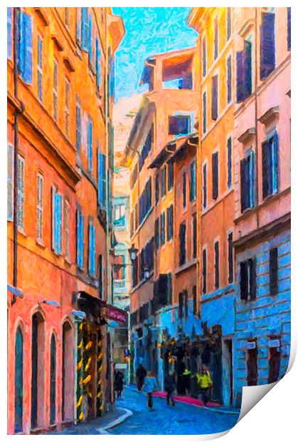 Rome Street Painting Print by Antony McAulay