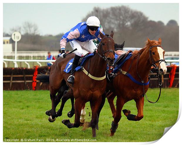 Spring Steeplechase: Stratford Racecourse's Thrill Print by Graham Parry