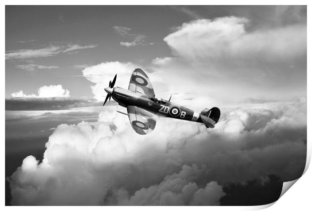 Spitfire Air to Air - Mono Print by J Biggadike