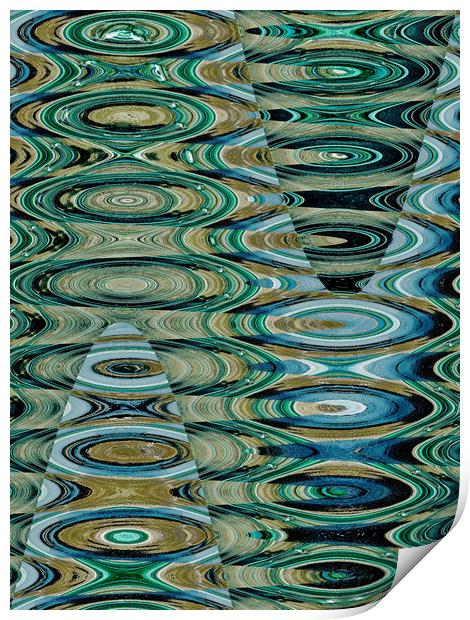 abstract waves and rockpools Print by Heather Newton