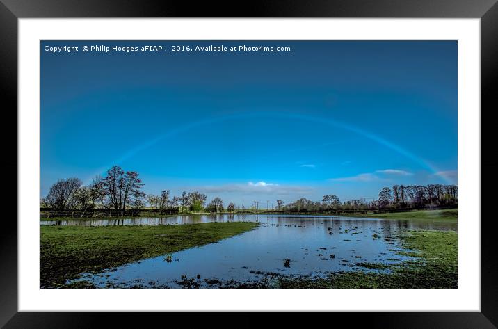 Rainbow Over Floods Framed Mounted Print by Philip Hodges aFIAP ,