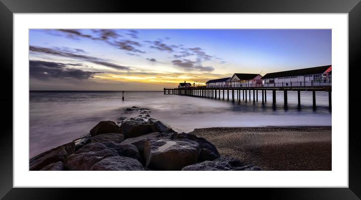 Dawn at Southwold pier 1 Framed Mounted Print by Gary Pearson