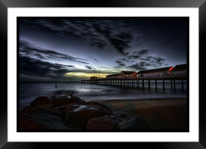 Between night and day - Southwold pier Framed Mounted Print by Gary Pearson