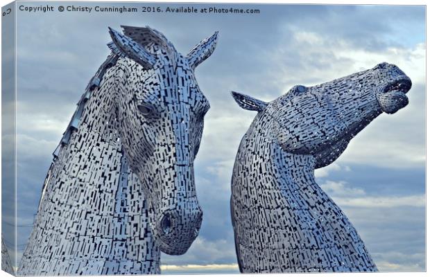 The Kelpies 001 Canvas Print by Christy Cunningham