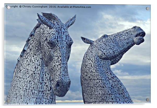 The Kelpies 001 Acrylic by Christy Cunningham